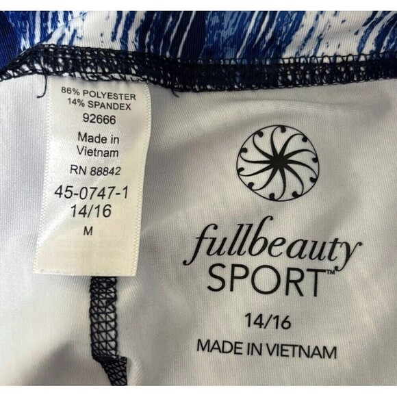 FullBeauty Sport Athletic Blue & White Stretch Capri Leggings Plus Size 14/16 - Picture 3 of 9